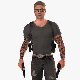 3D model Rigged Special Agent 4K PBR 2020